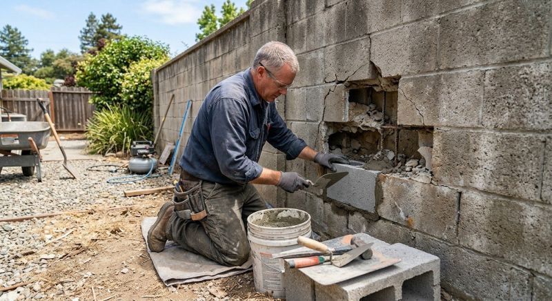 Block Wall Repair in Wilton, CA