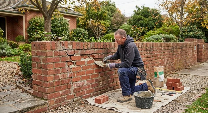 Brick Fence Repair in Folsom, CA