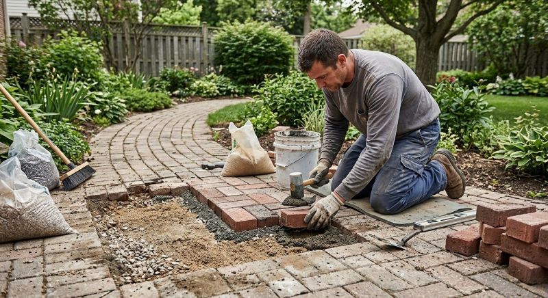 Brick Hardscape Repair in Folsom, CA