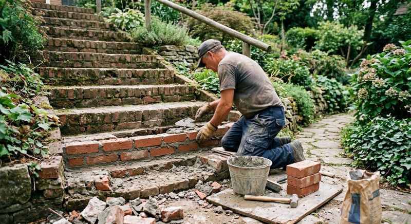 Brick Stairs Repair in Newcastle, CA