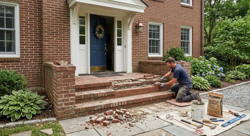 Brick Stoop Repair in Folsom, CA