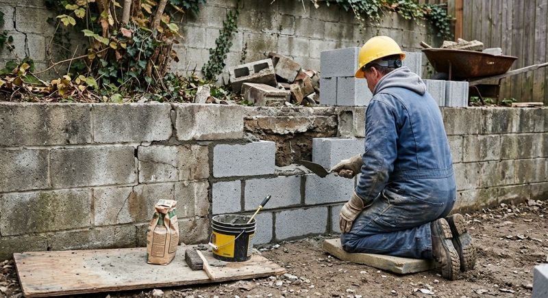 Cinder Block Wall Repair in Auburn, CA