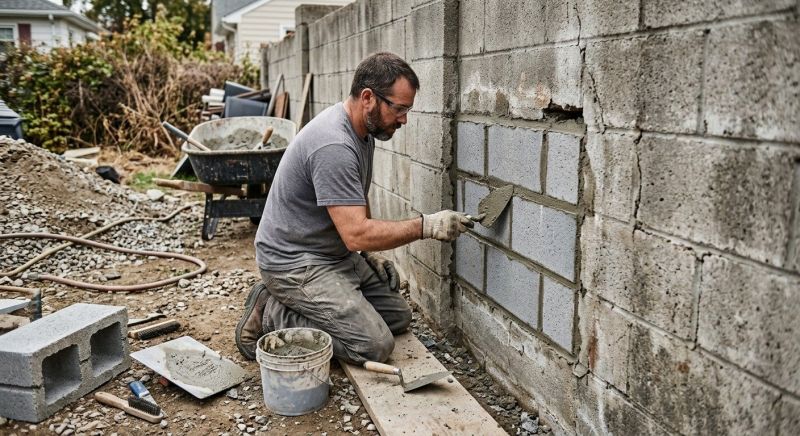 Cinder Block Wall Repair in Placerville, CA