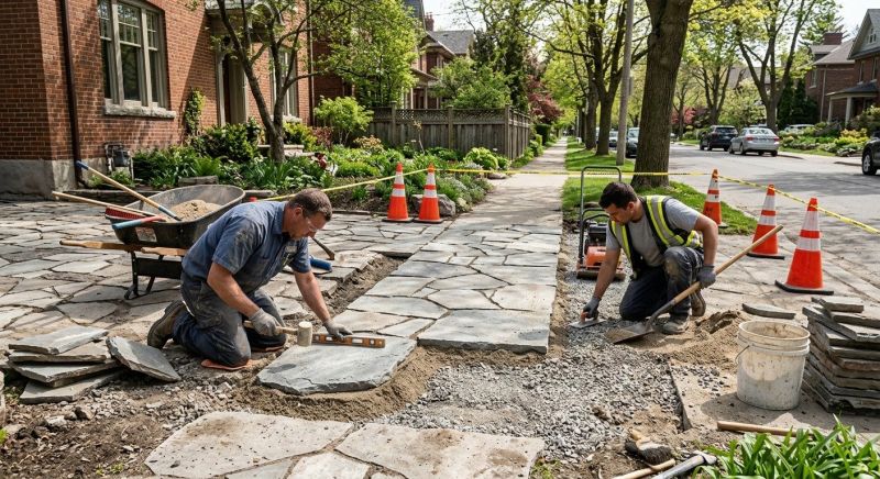 Stone Walkway Repair in Folsom, CA