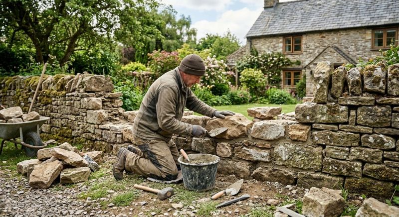 Stone Wall Repair in Wilton, CA
